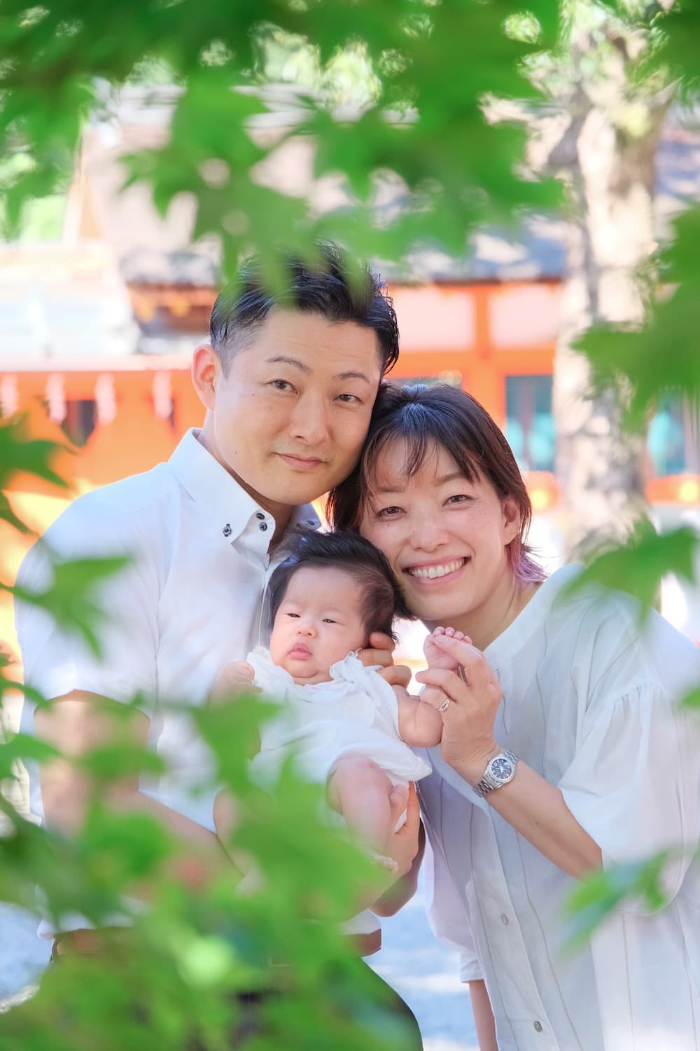 関西の神社でのお宮参り写真