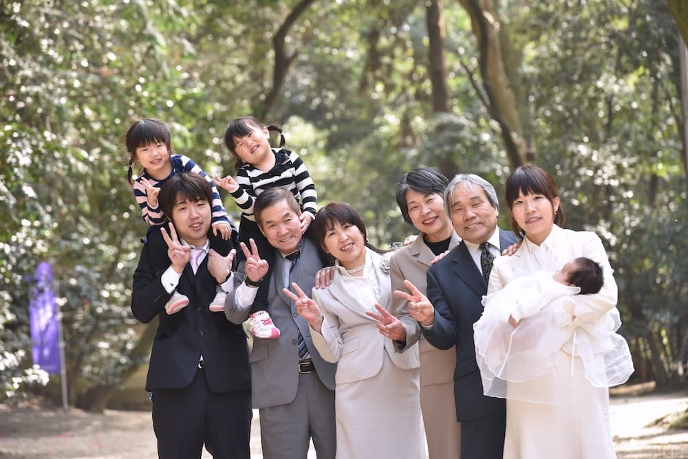 関西の神社でのお宮参り写真