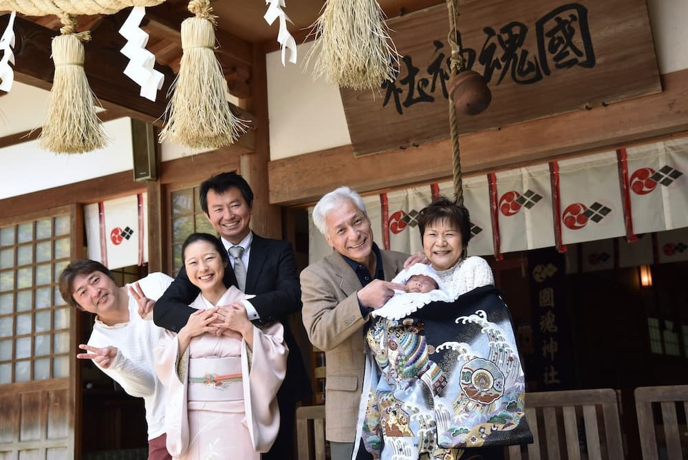 三重県の神社でのお宮参りの写真