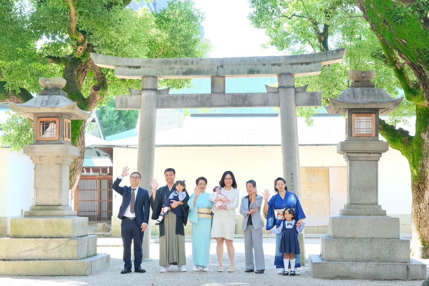 大阪天満宮でお宮参りをした写真