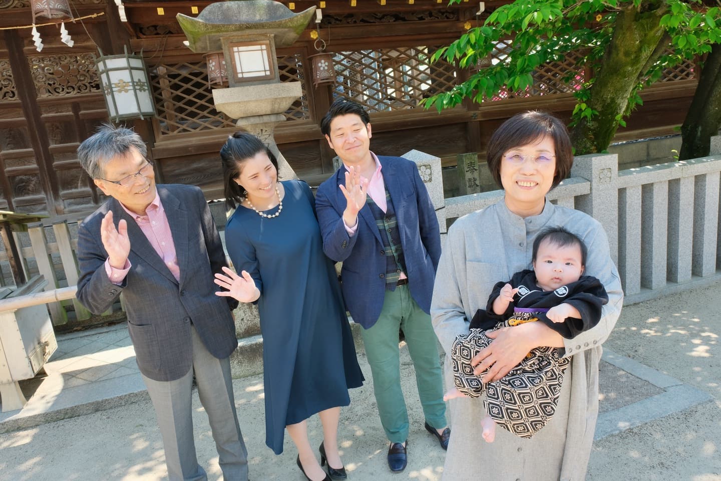 大阪天満宮でお宮参りをした写真