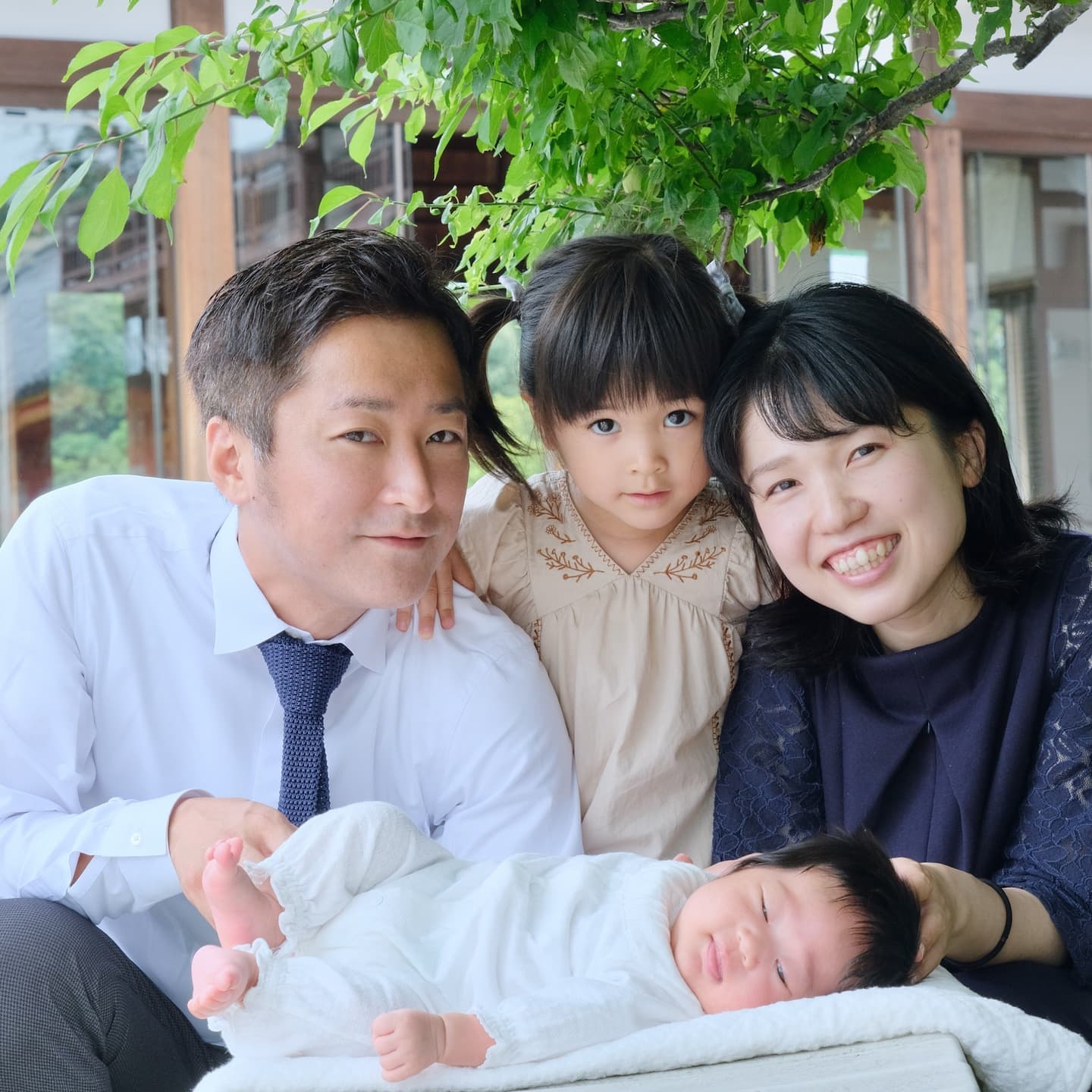 中山寺でお宮参りの赤ちゃん