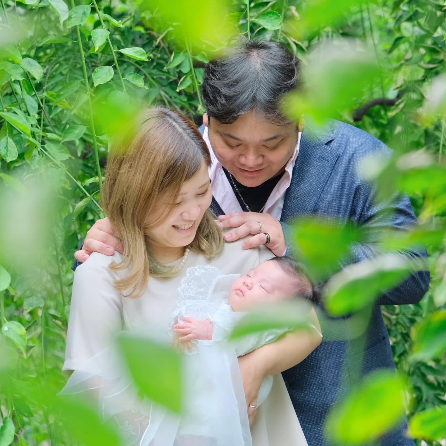 京都の城南宮でお宮参りをした写真