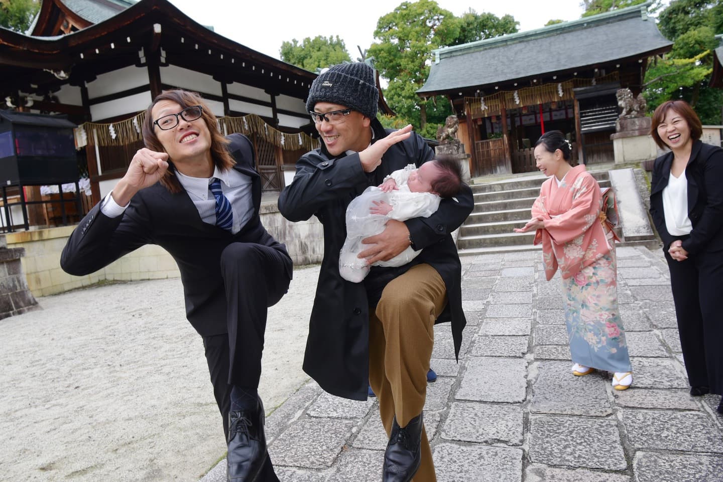 わら天神宮（敷地神社）でお宮参りの赤ちゃん