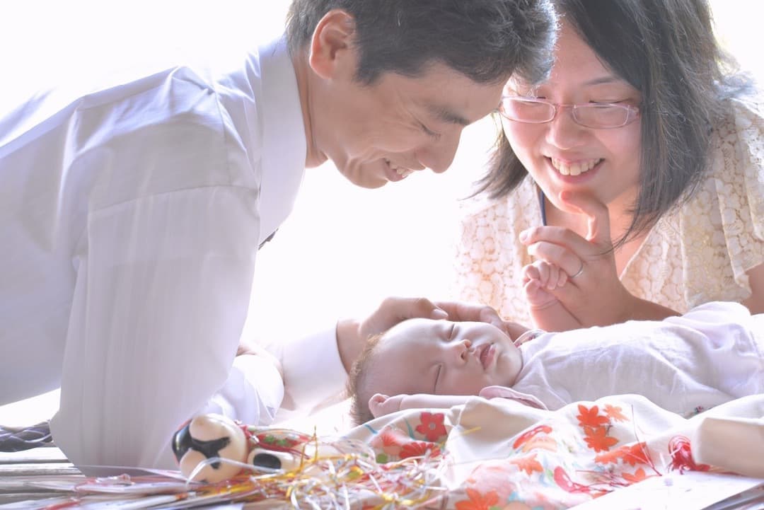 お宮参りの家族写真