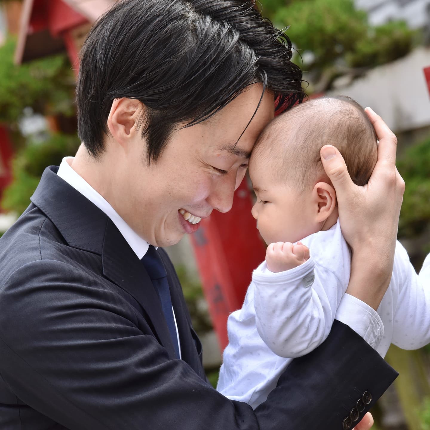 茨木神社でお宮参りをした写真