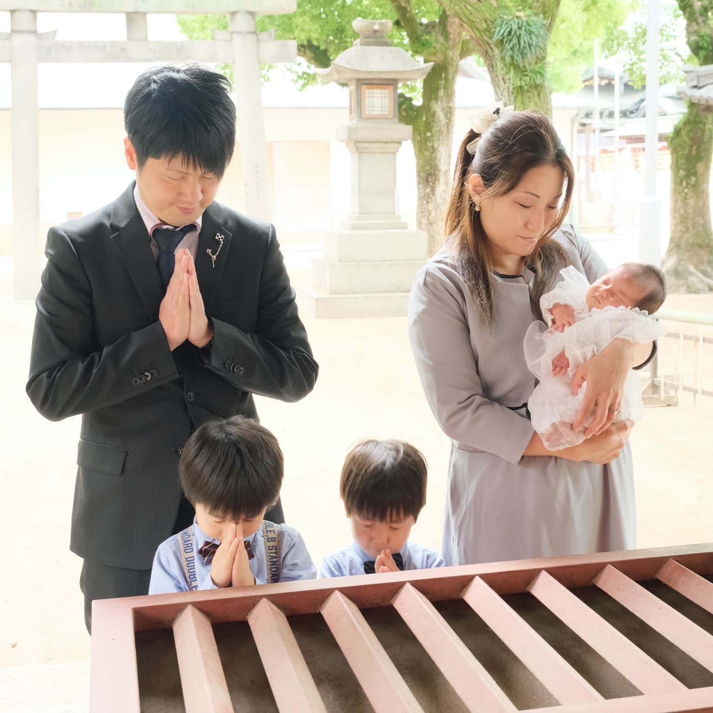 大阪天満宮でお宮参りをした写真