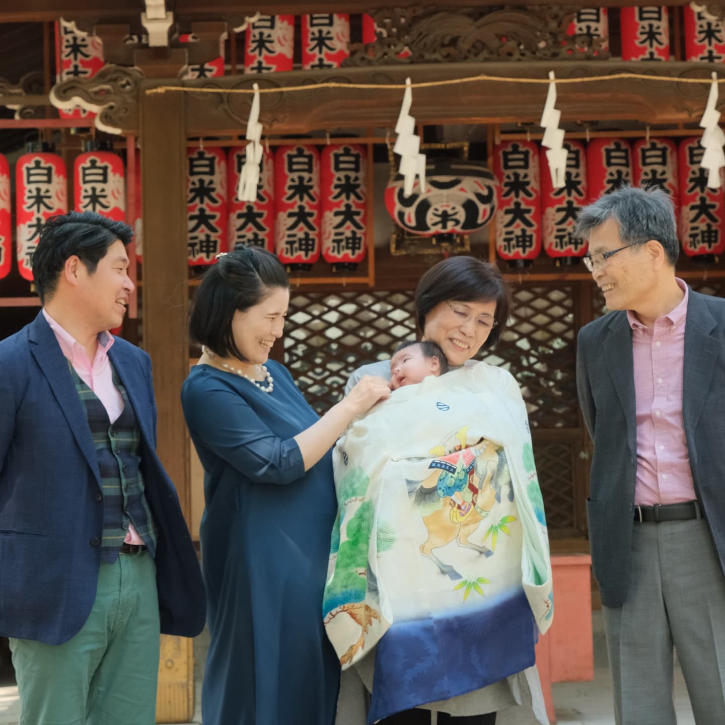 大阪天満宮でお宮参りをした写真