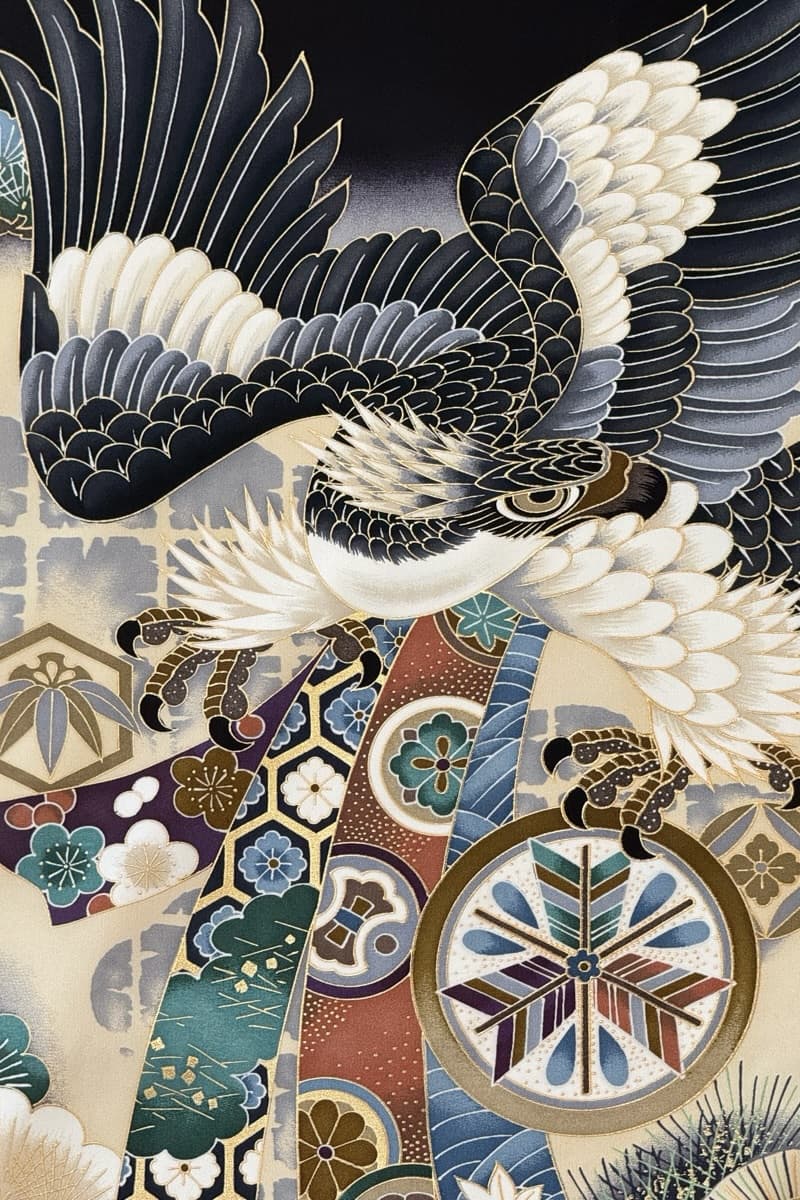 お宮参り男の子着物・鷹