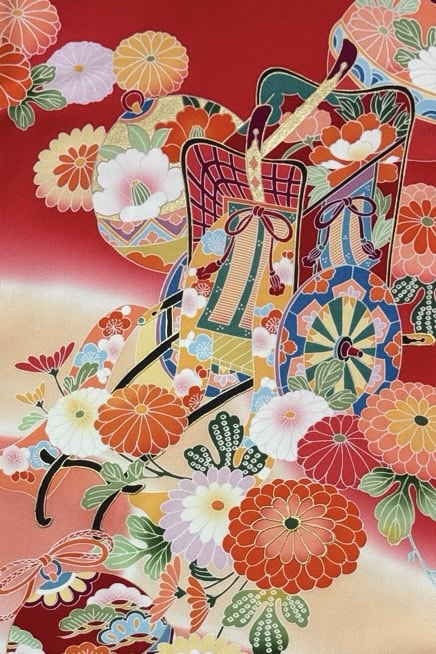 お宮参り用着物の赤色