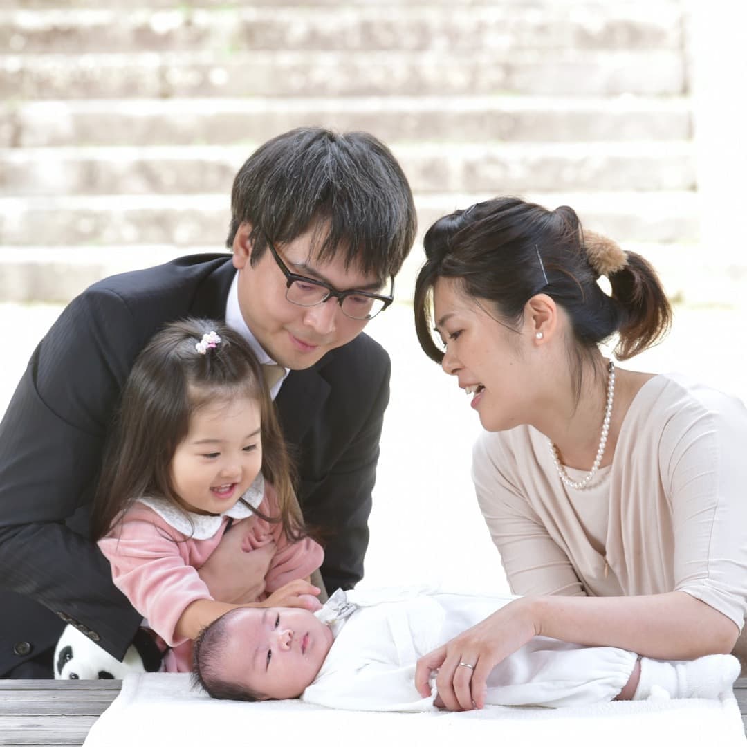 往馬大社でお宮参りの赤ちゃん