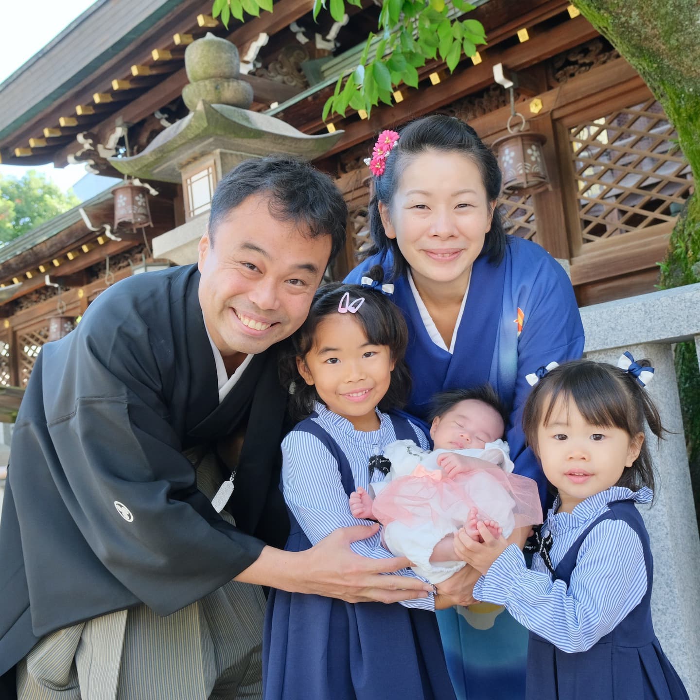 大阪天満宮でお宮参りをした写真