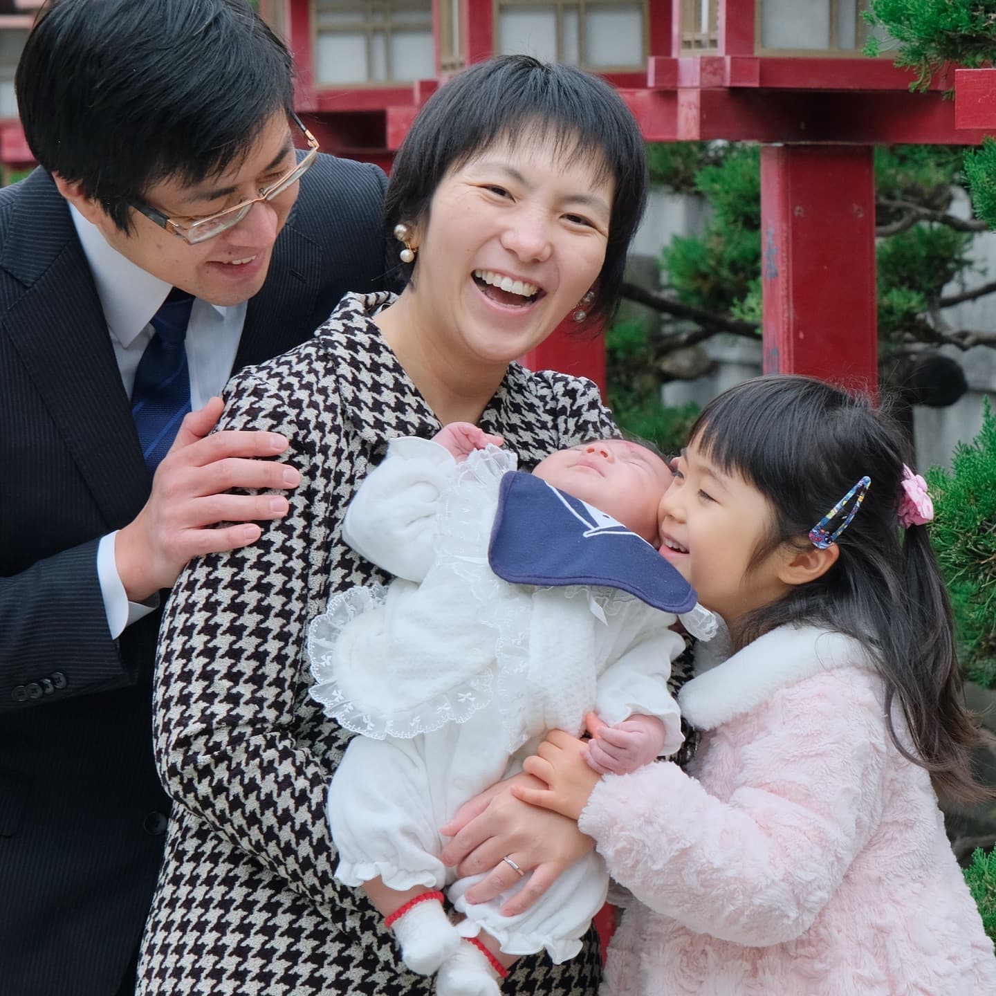 茨木神社でお宮参りをした写真