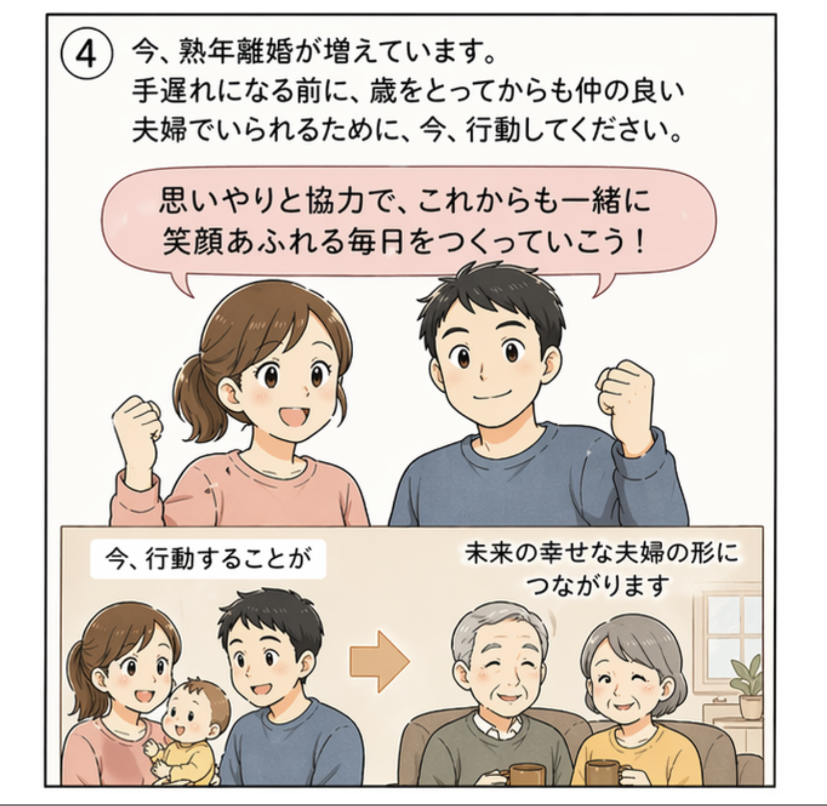 将来のことを話す夫婦