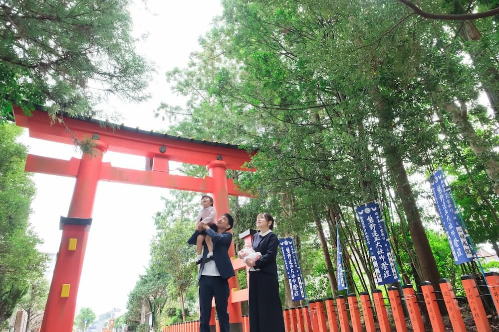 和歌山の神社でのお宮参りの写真