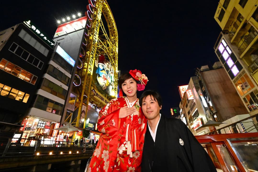 大阪和装前撮りロケーションでフォトウエディングの写真