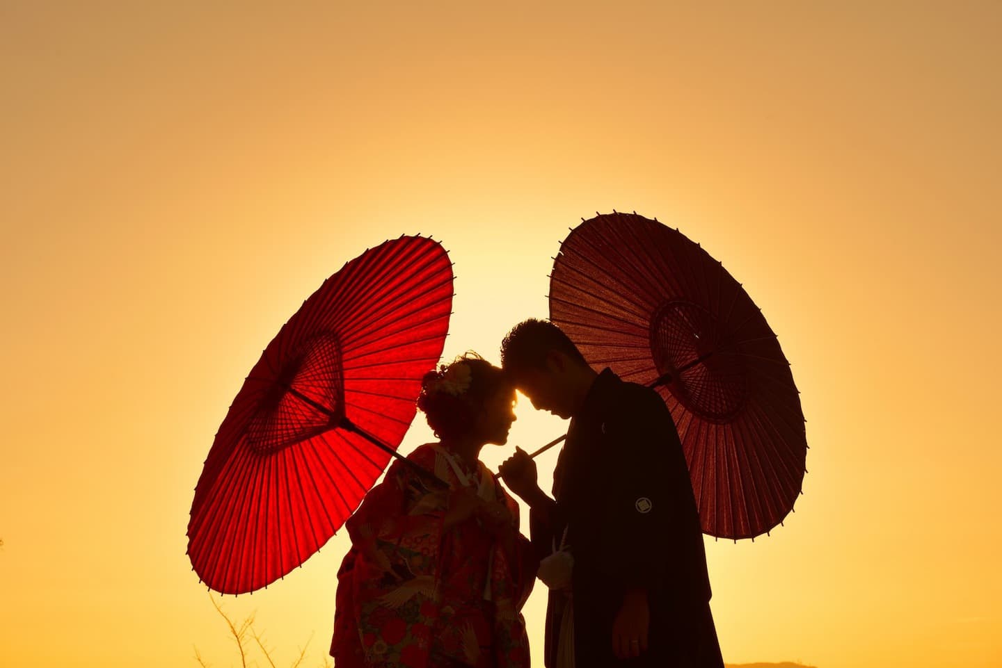 若草山での夕日写真