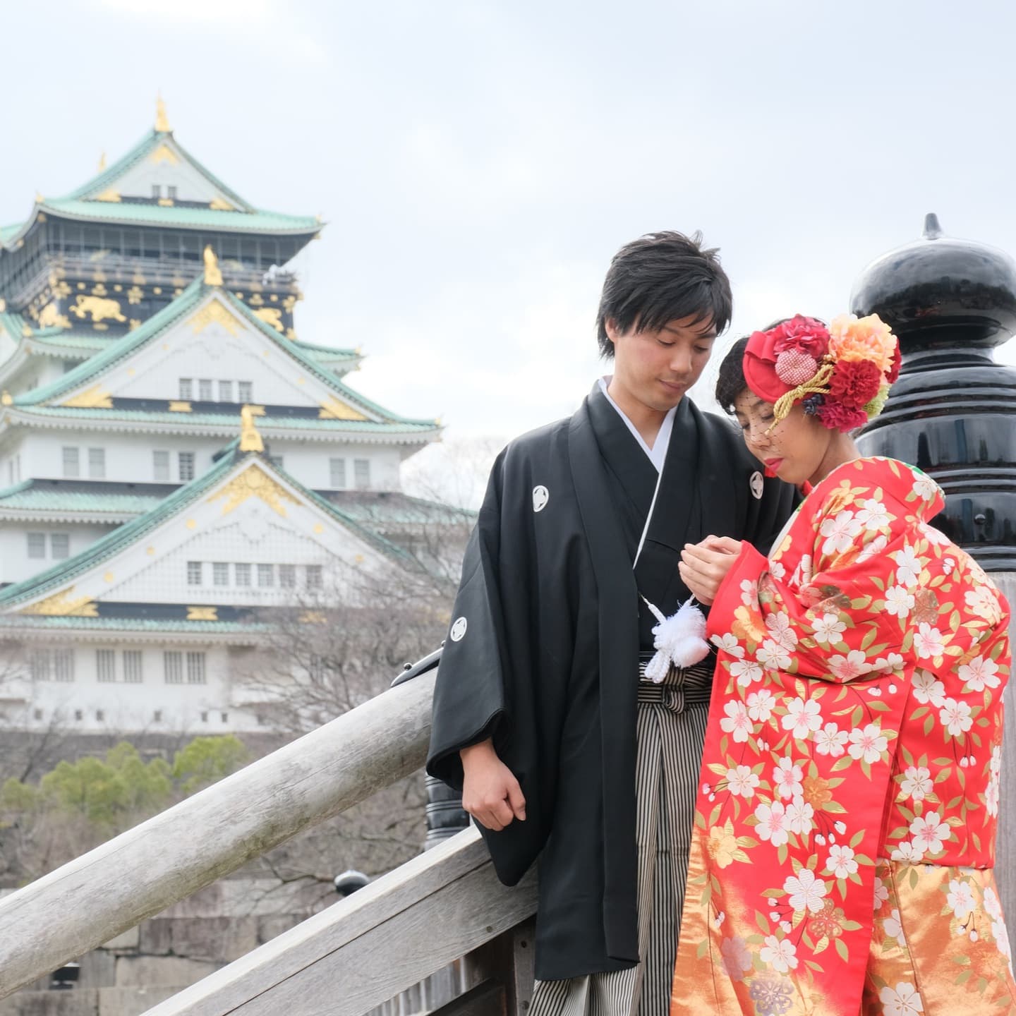 大阪城での前撮り写真