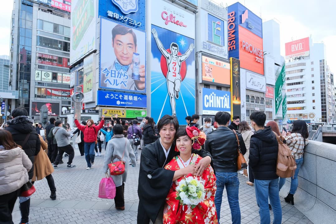 大阪和装前撮りロケーションでフォトウエディングの写真