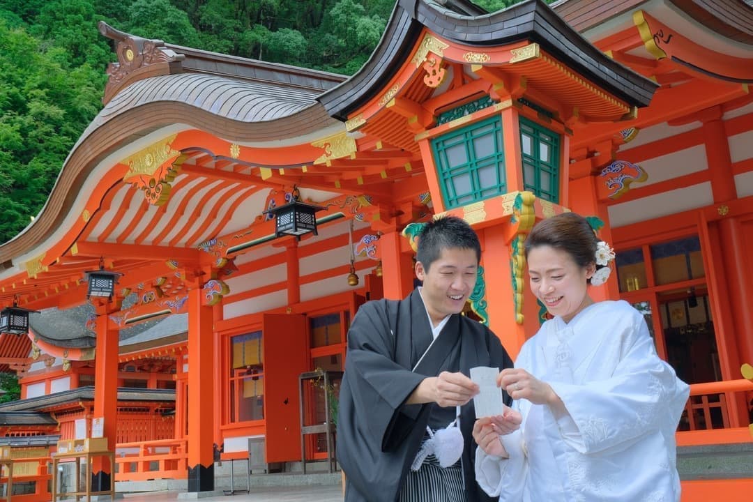 那智大社和装結婚前撮り写真