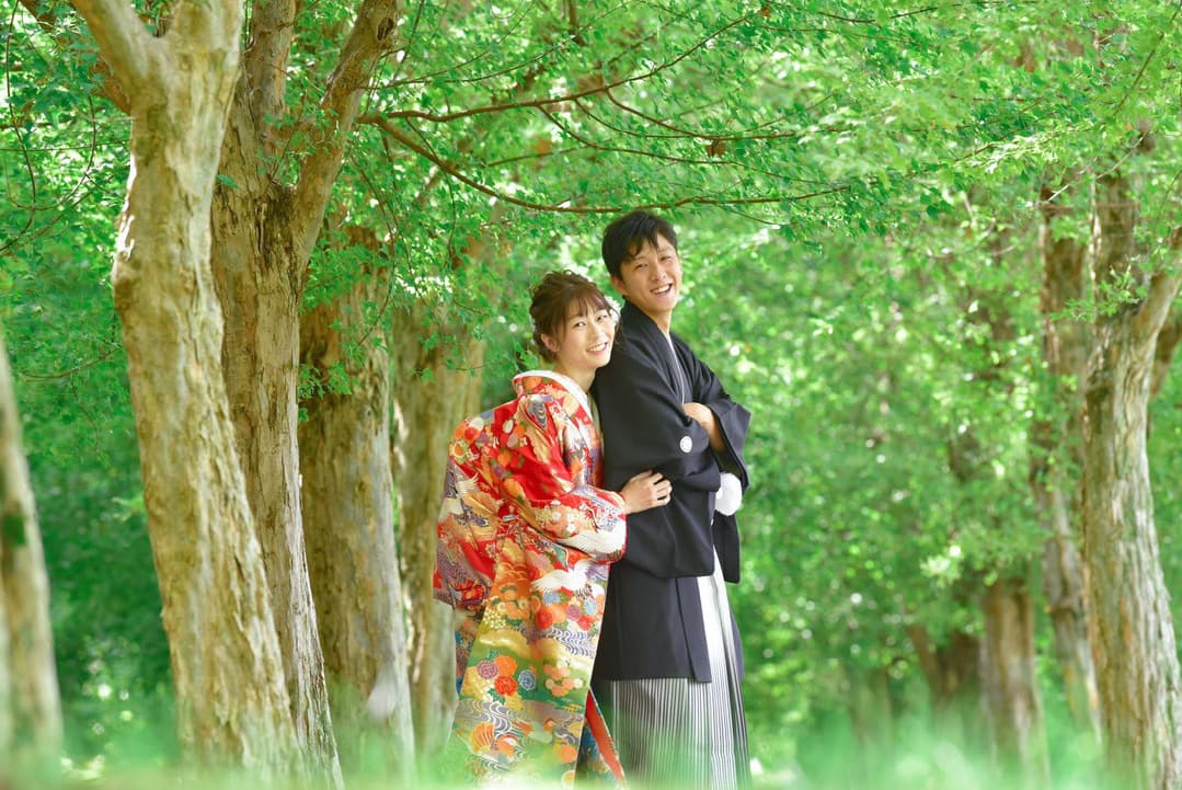 和装での前撮り写真