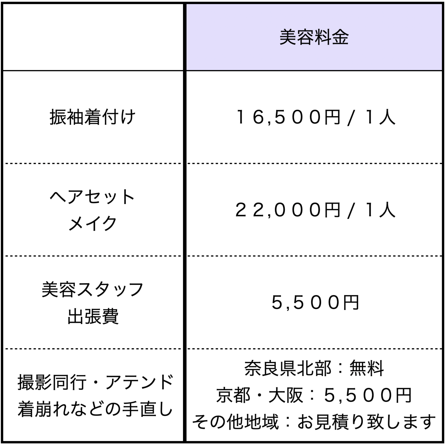 成人式前撮りの美容料金