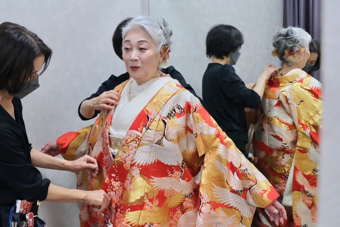 シニア世代の再婚で神社で和装の結婚式の花嫁