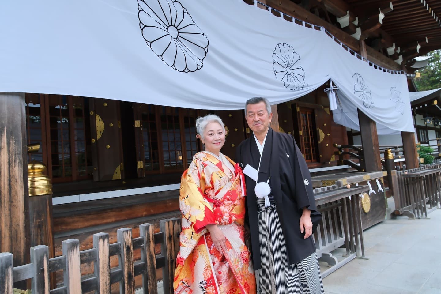 シニア世代の再婚で神社で和装の結婚式の花嫁