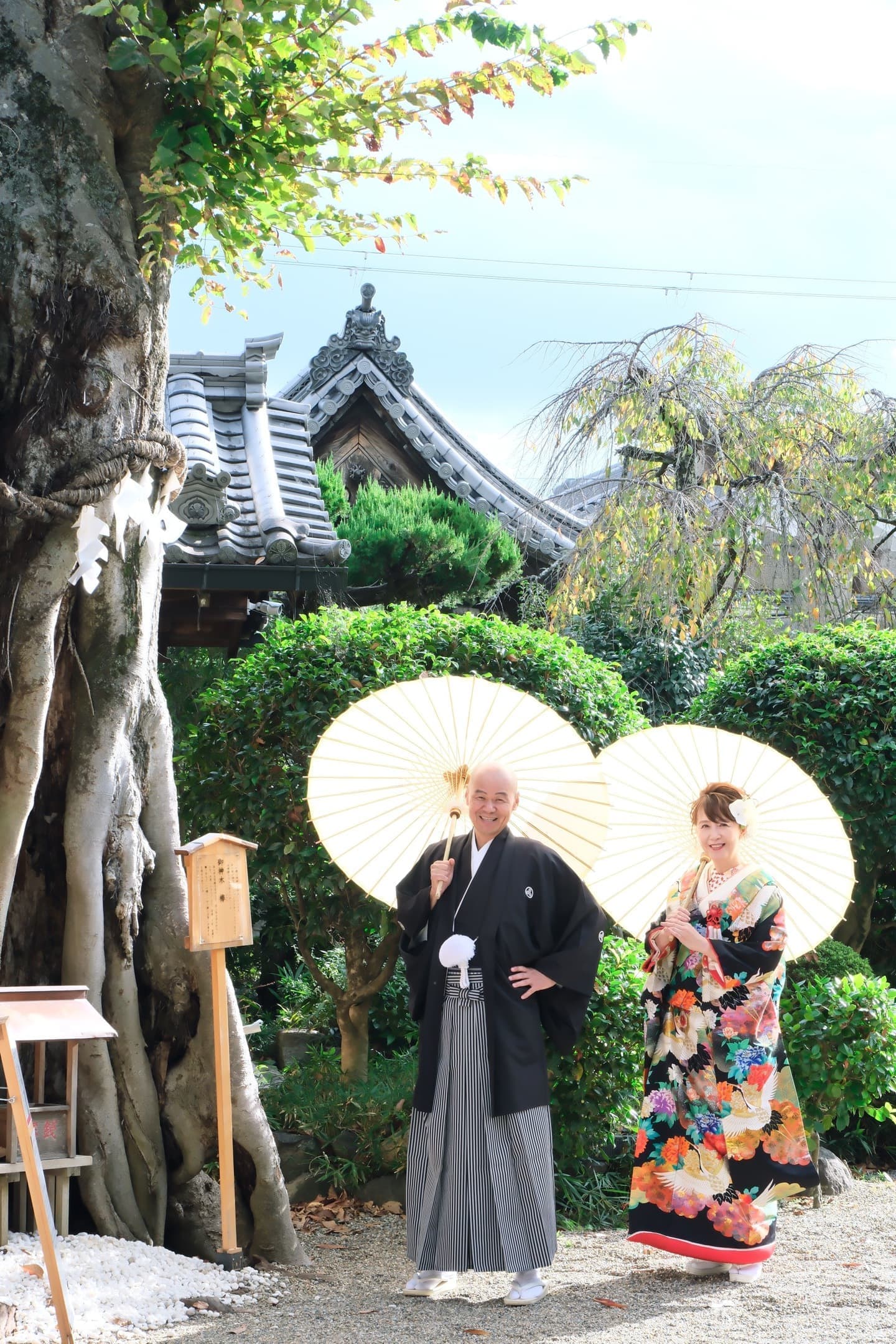 再婚で神社でのフォトウエディングの花嫁