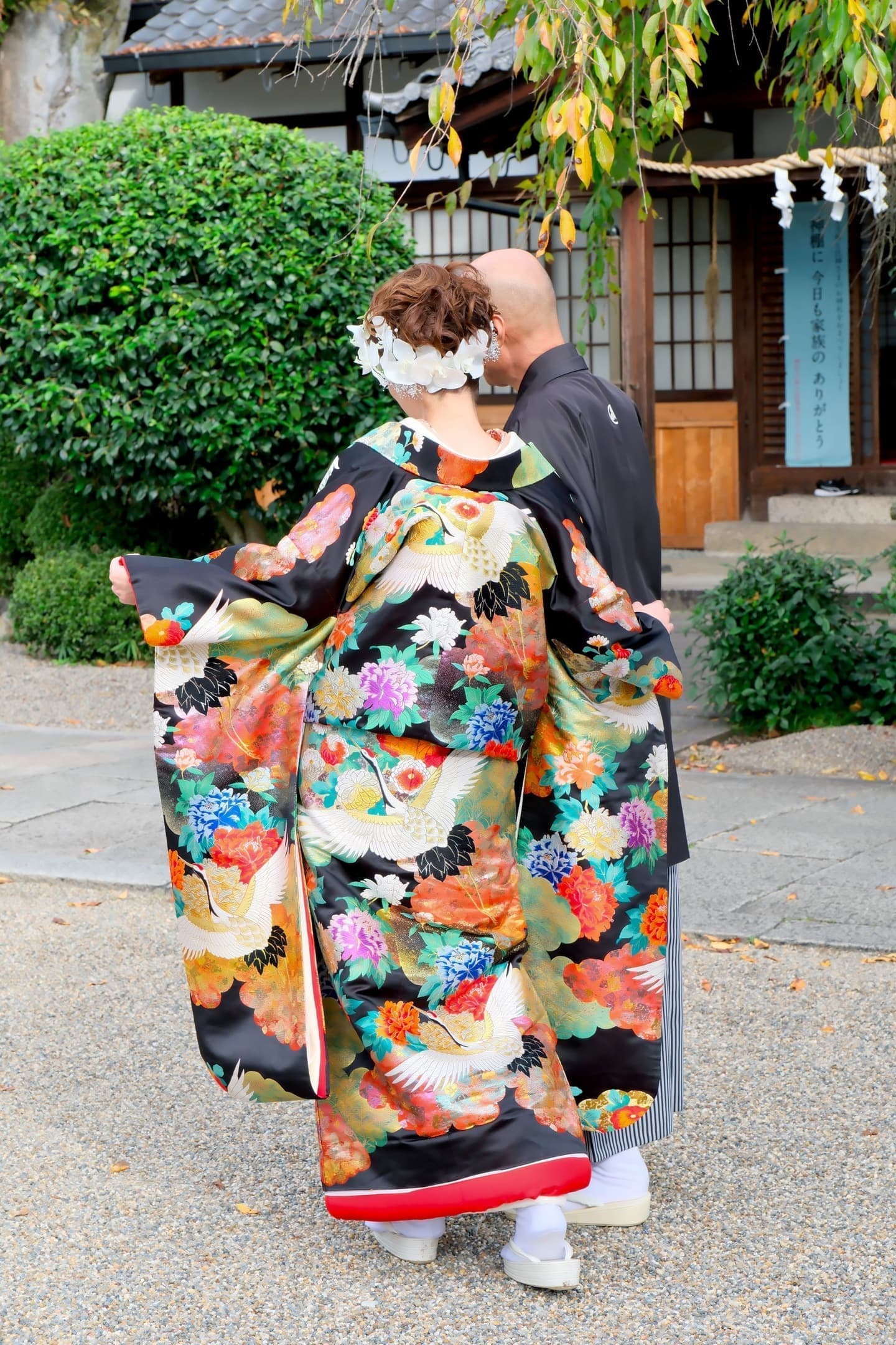 再婚で神社でのフォトウエディングの花嫁