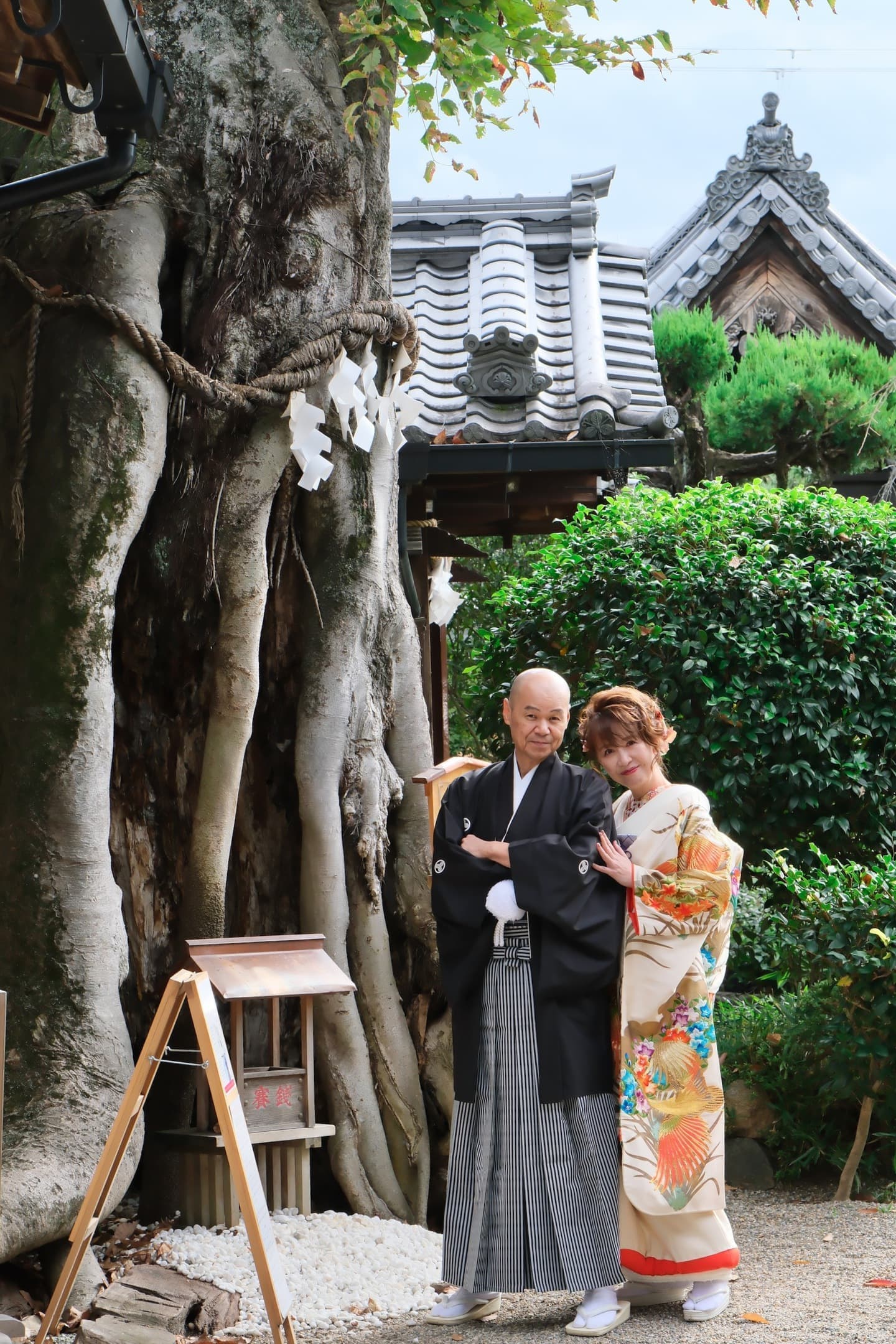 再婚で神社でのフォトウエディングの花嫁