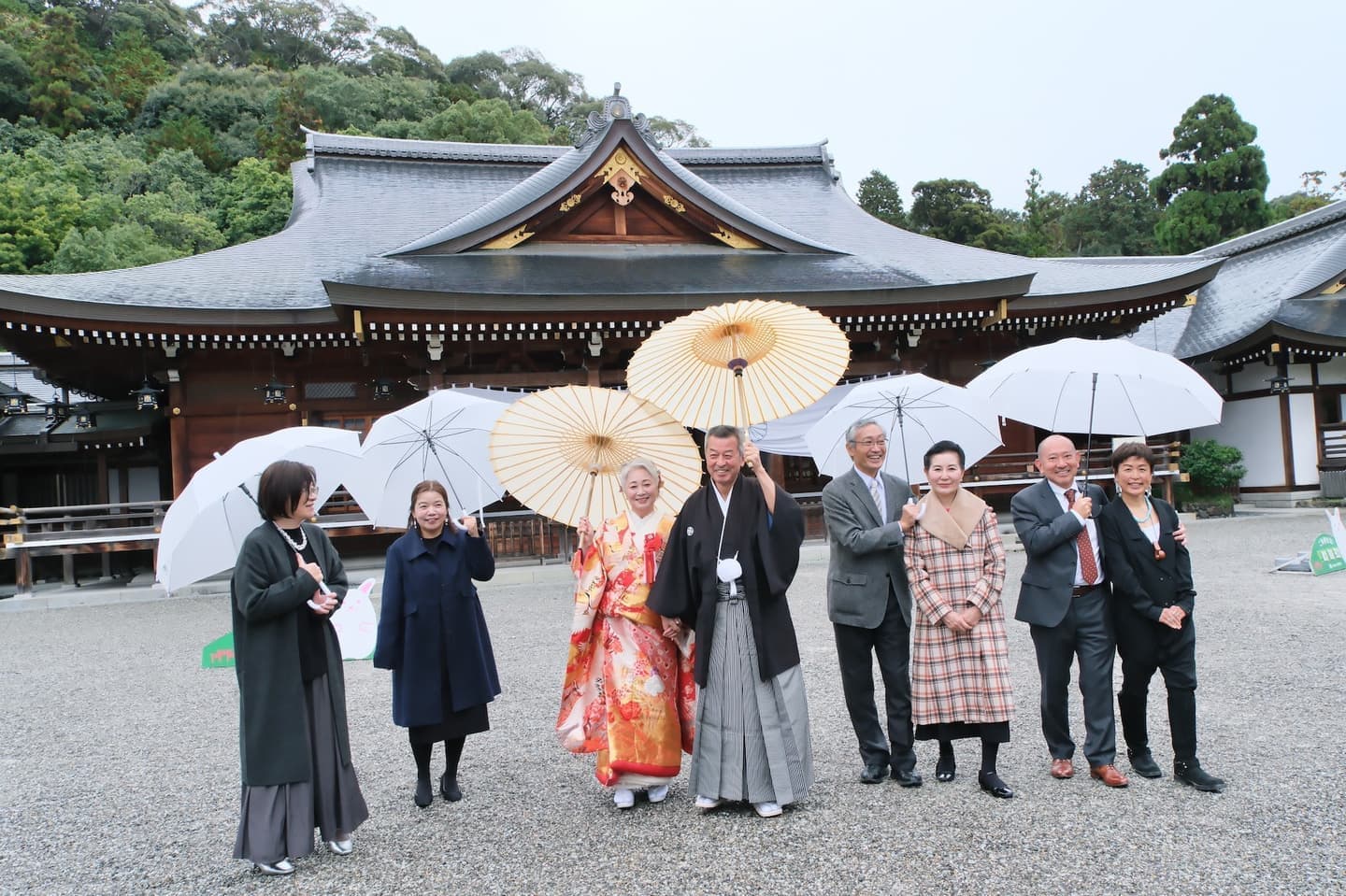 シニア世代の再婚での神社でフォトウエディング
