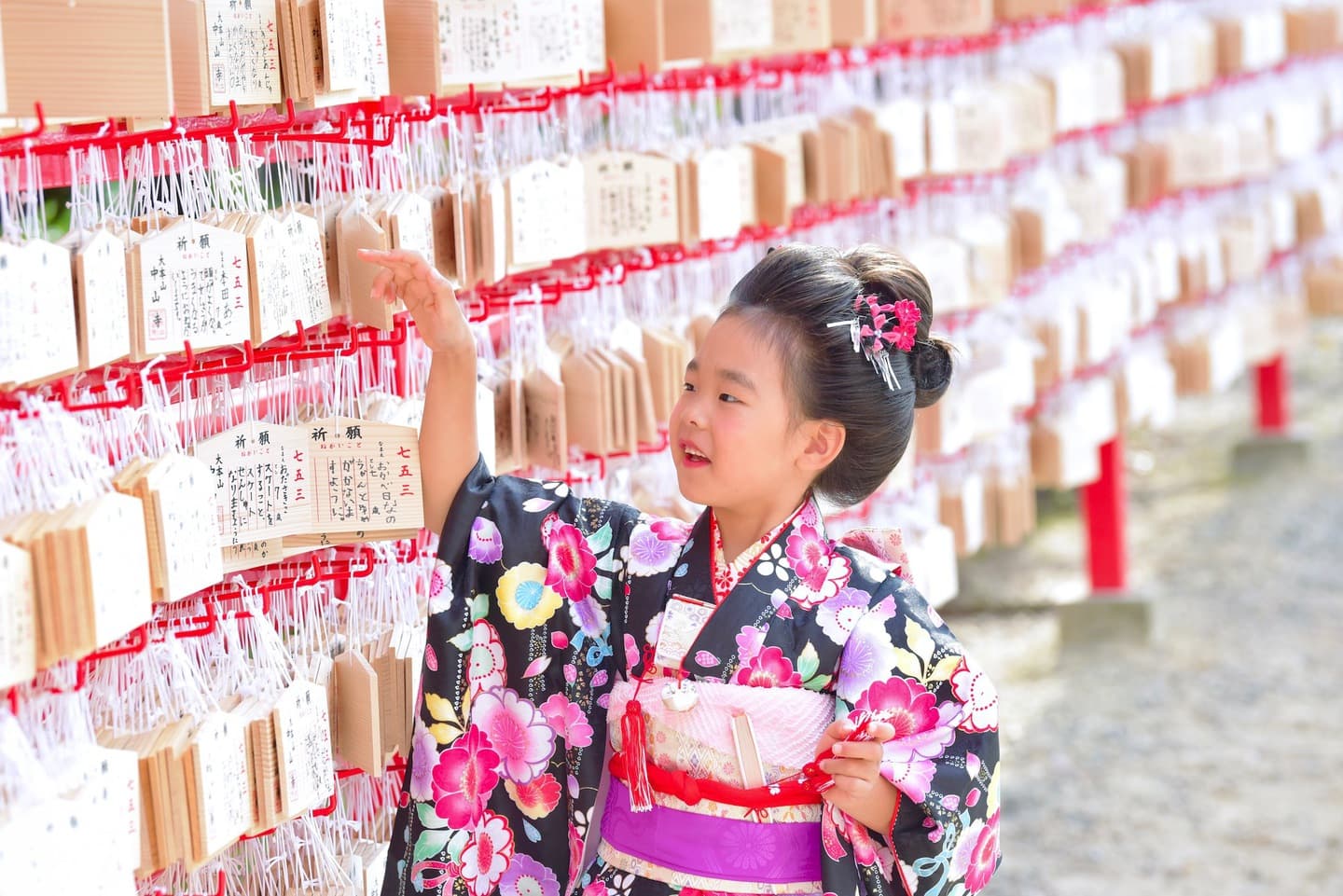 神社での七五三写真