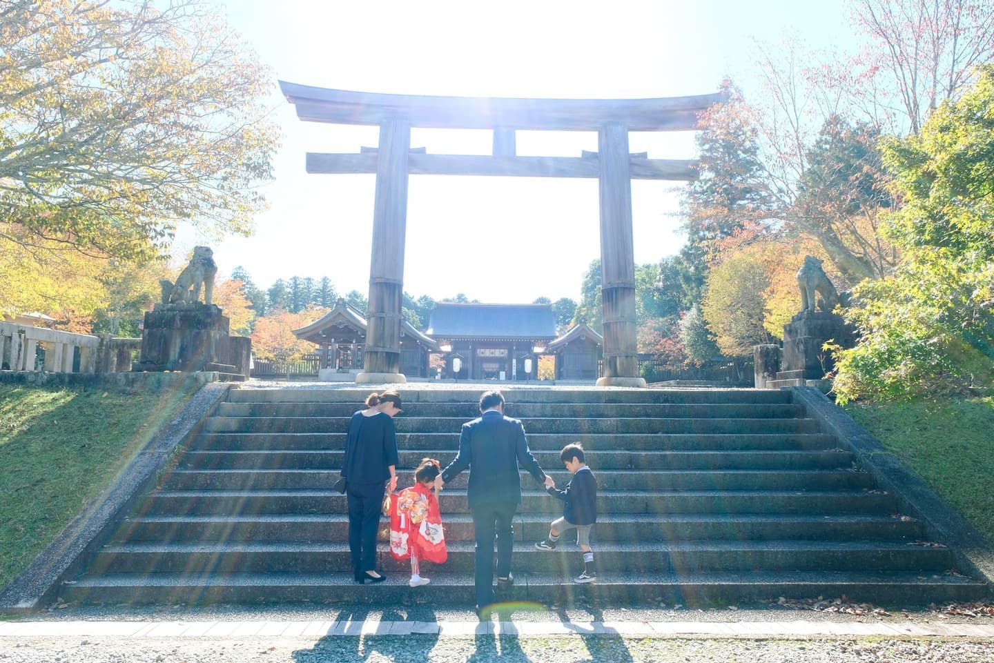 神社での七五三の写真