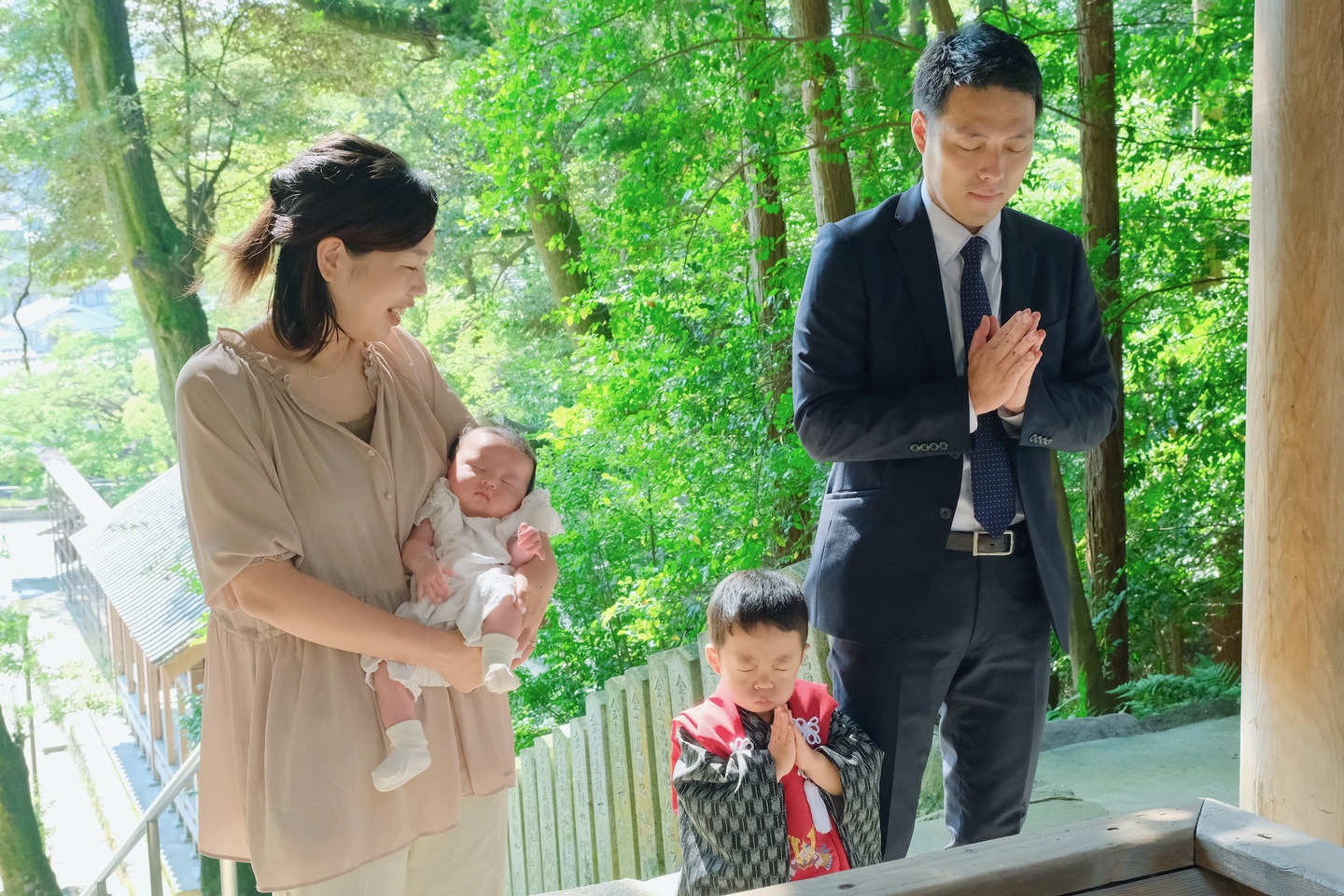 神社での七五三の写真