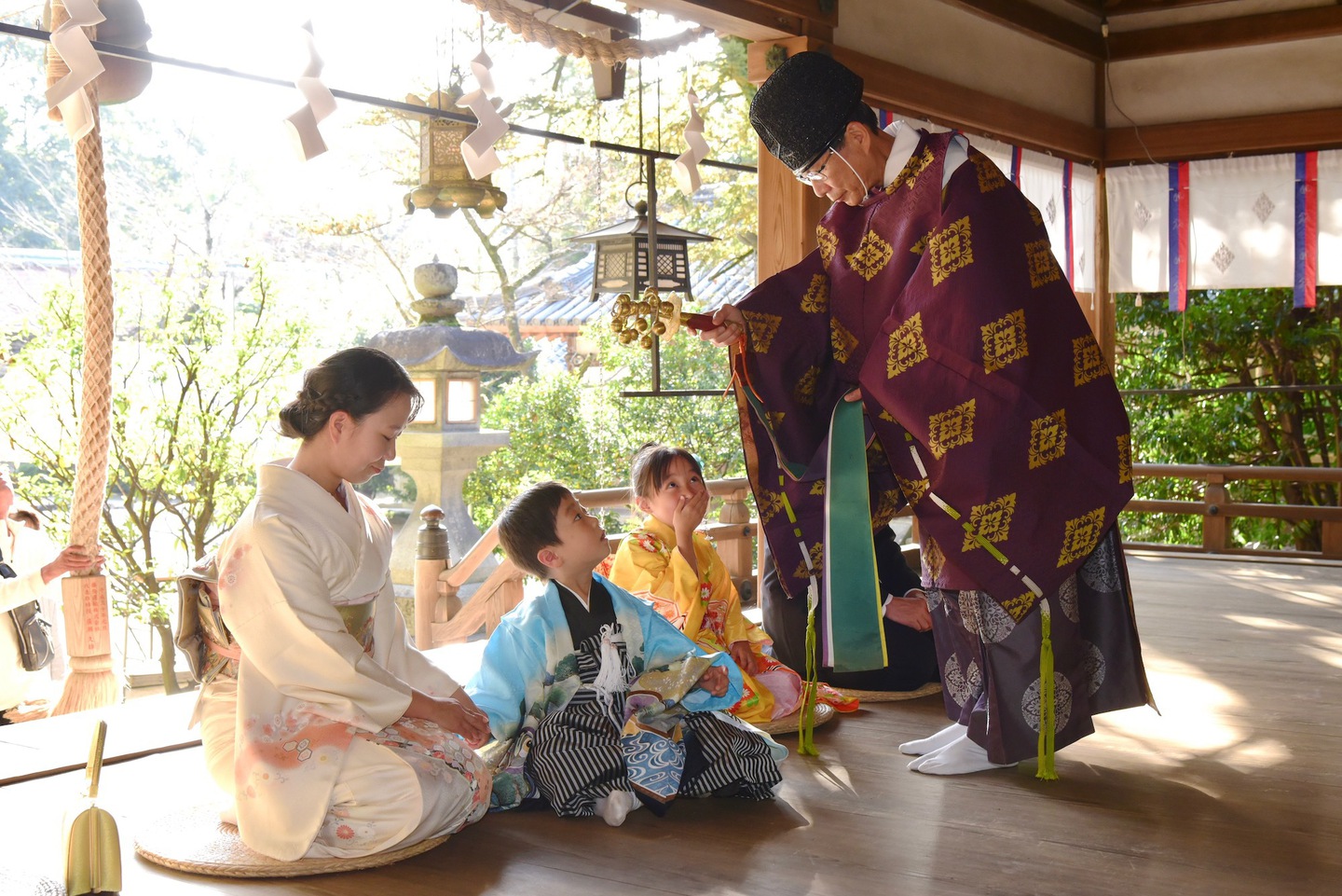 京都の神社での七五三写真