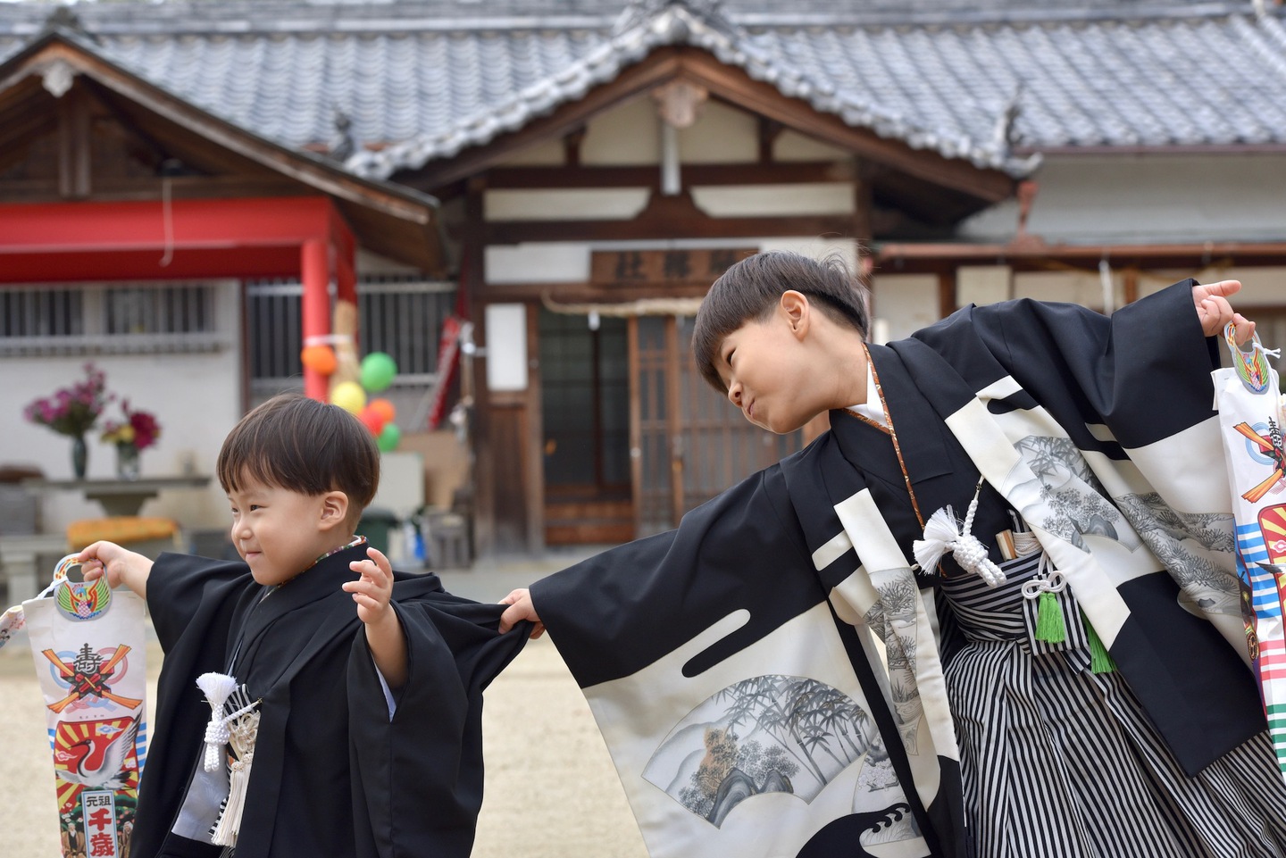 神社での七五三の写真