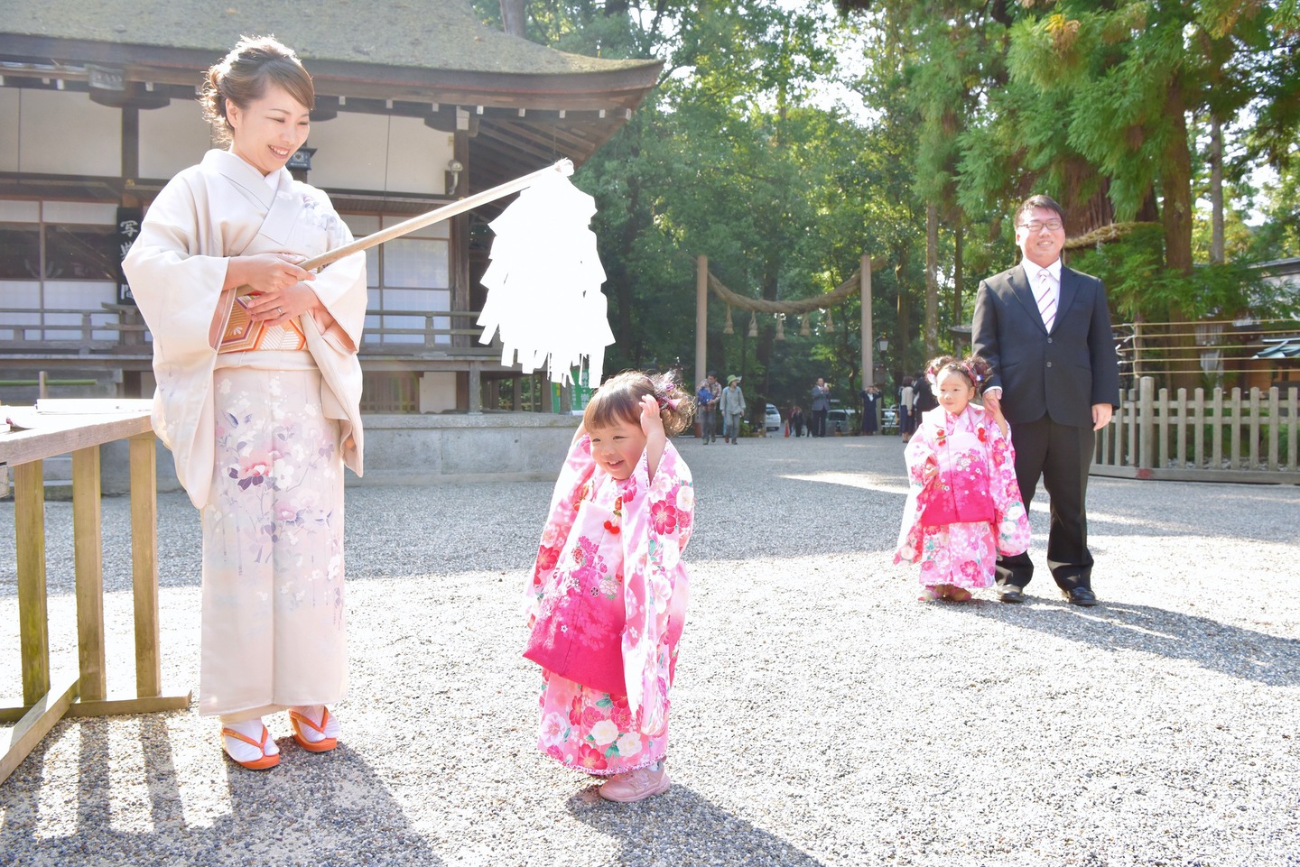 京都の神社での七五三写真