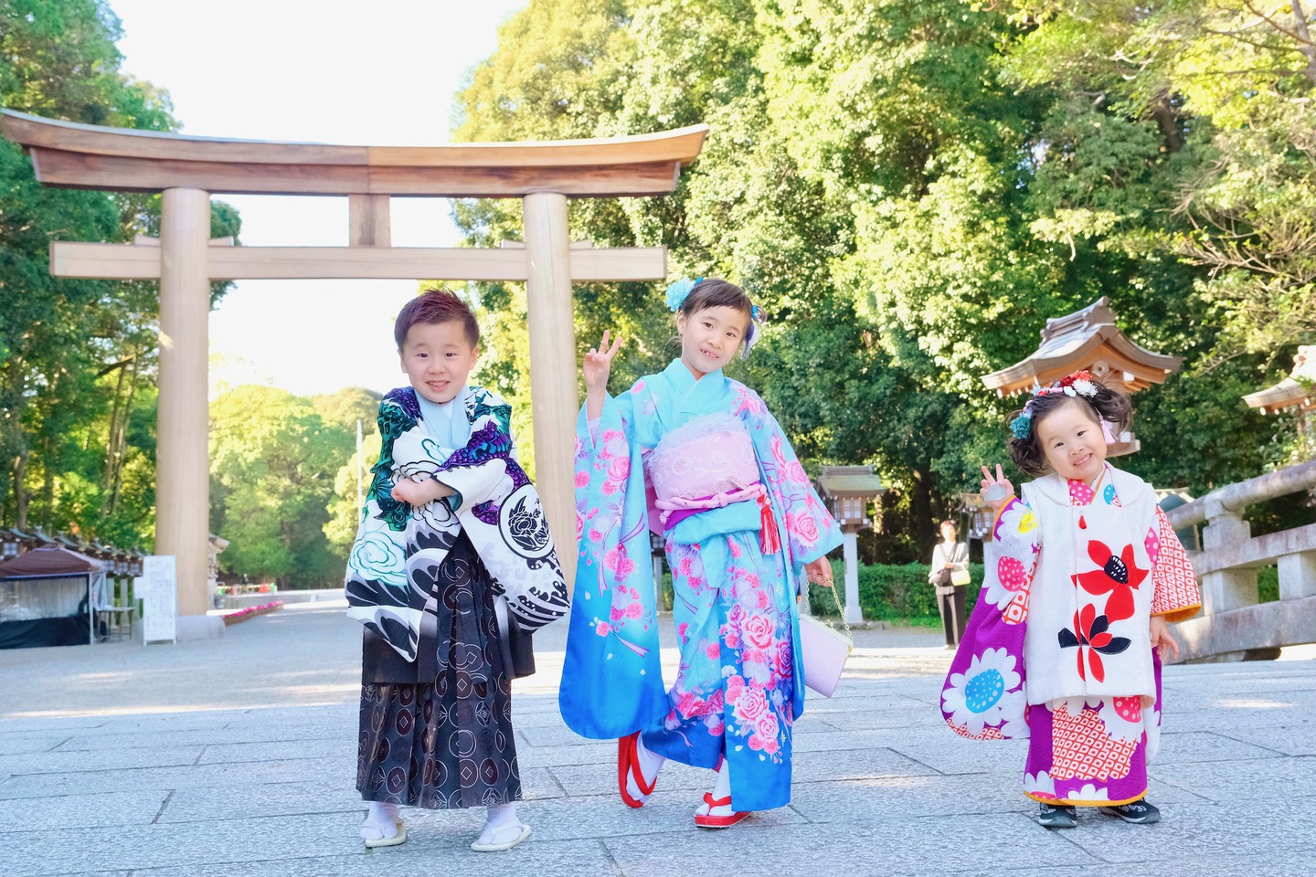 神社へ出張して着物で撮る七五三の写真