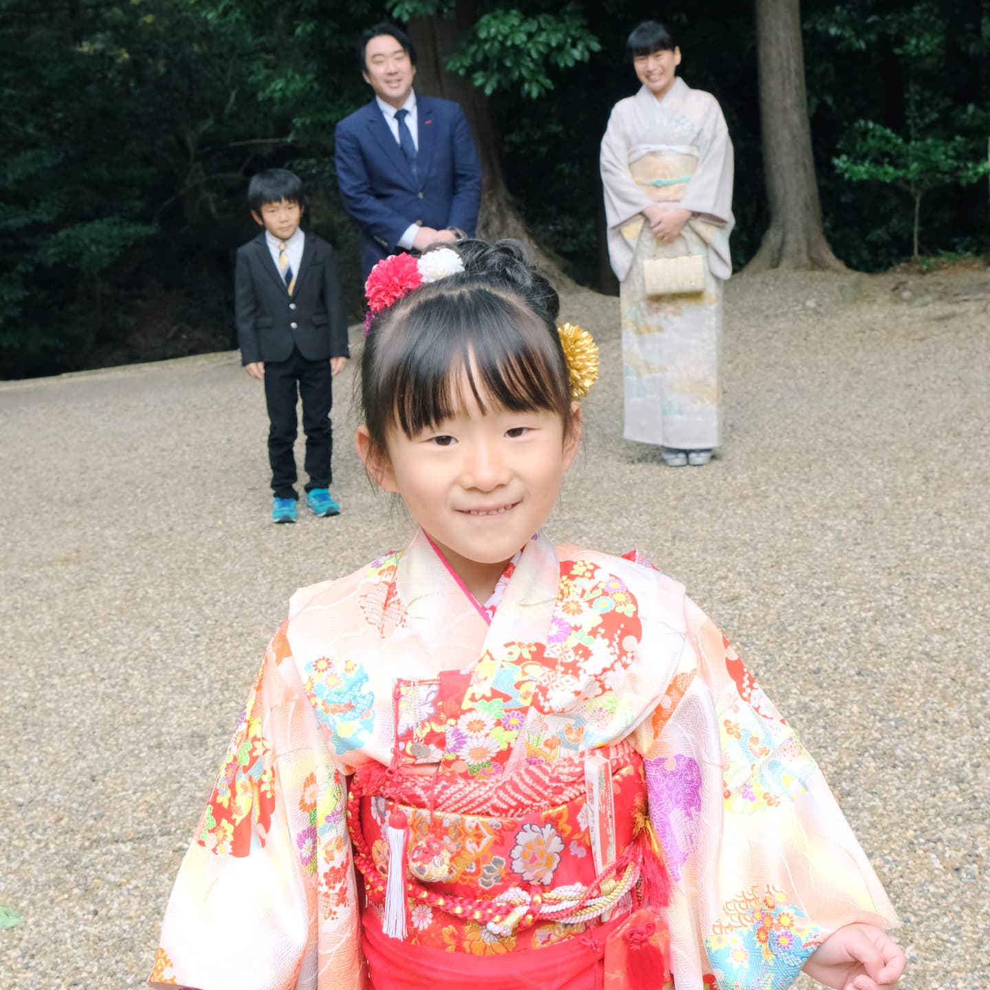 奈良の往馬大社での七五三の写真