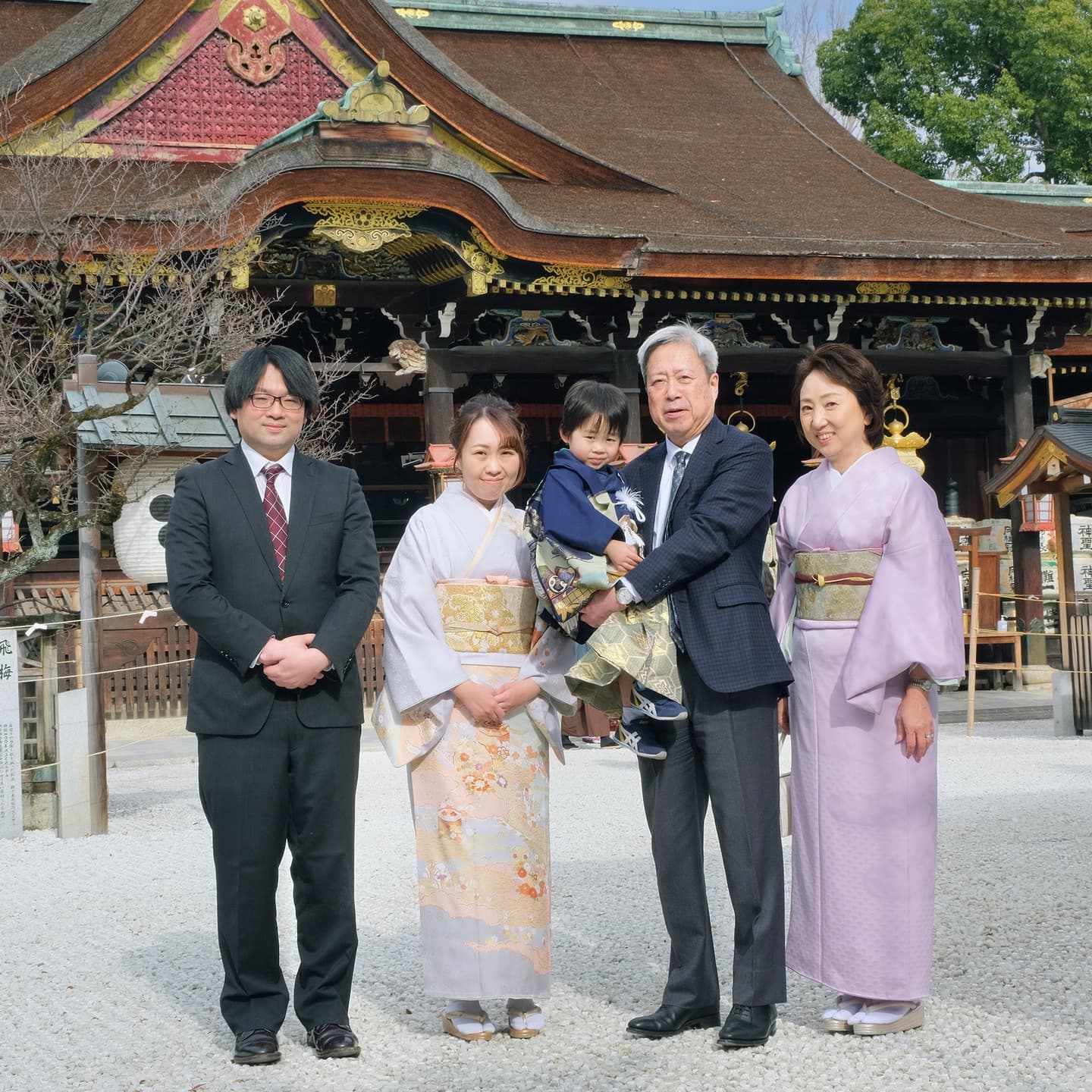 北野天満宮で七五三参りをした写真