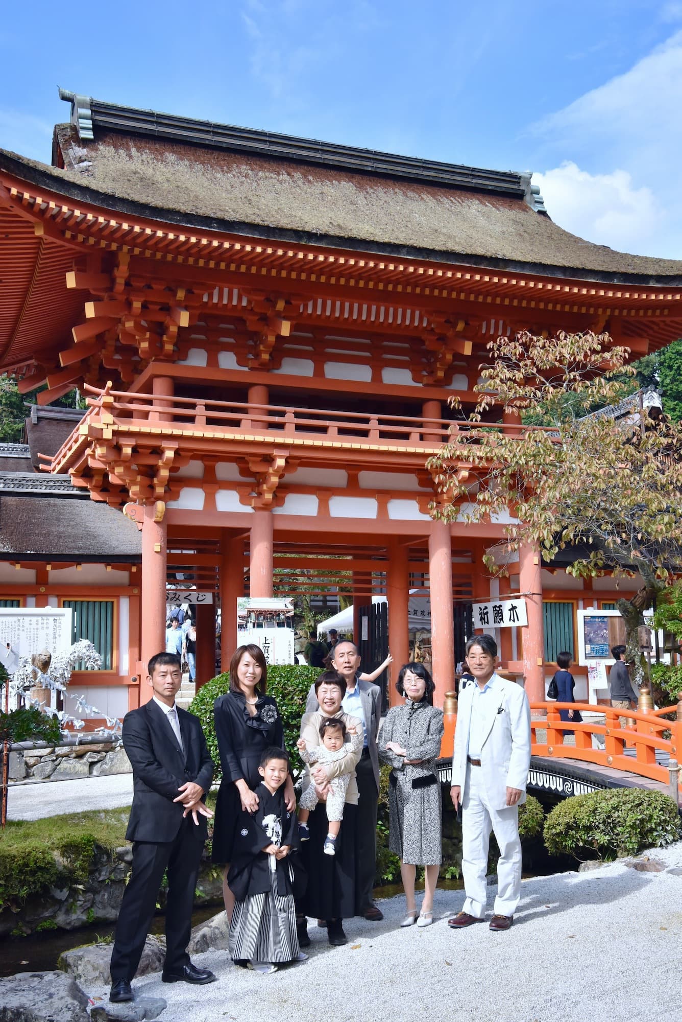 上賀茂神社で七五三の記念写真