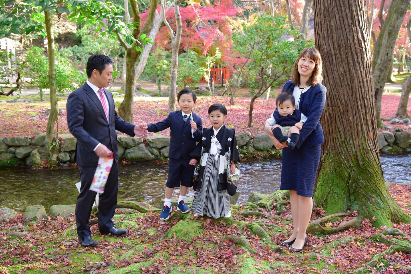 上賀茂神社で七五三の記念写真