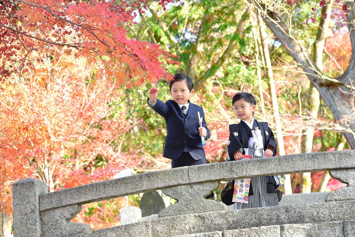 上賀茂神社で七五三の記念写真