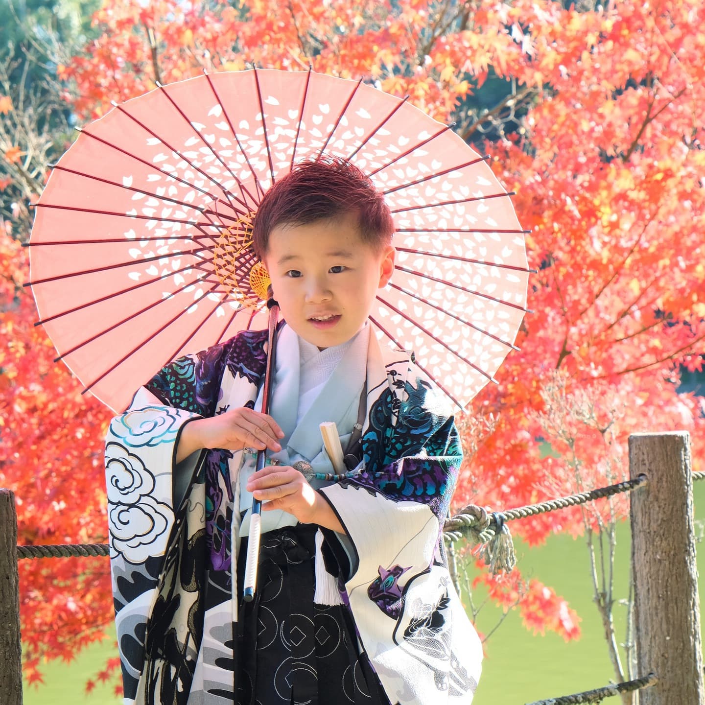 奈良の橿原神宮で七五三参りをした写真