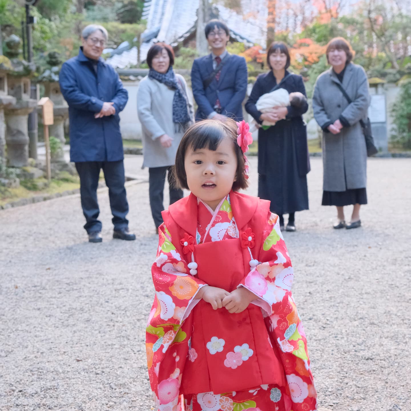 奈良の春日大社での七五三をした写真