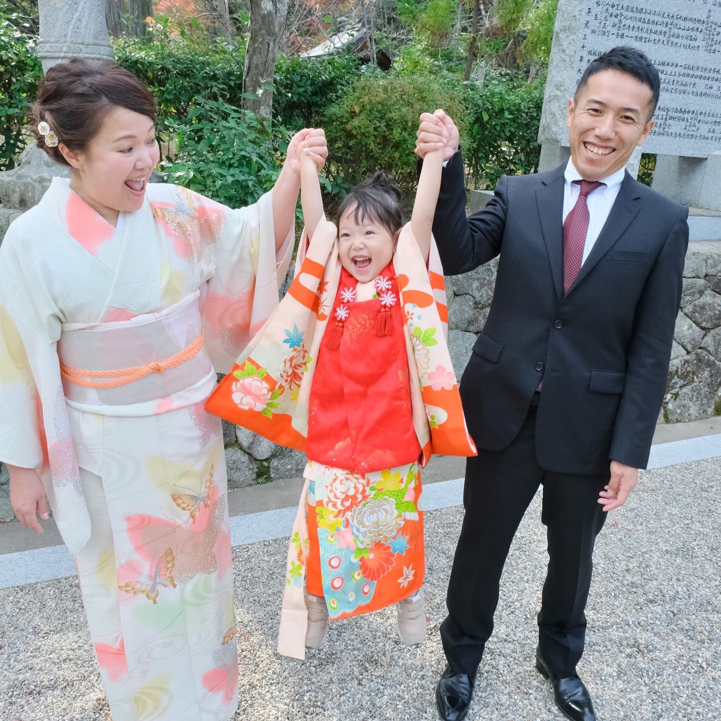 奈良の龍田大社で七五三をした写真