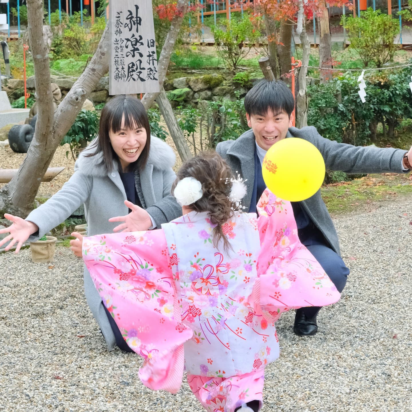 奈良の龍田大社で七五三をした写真