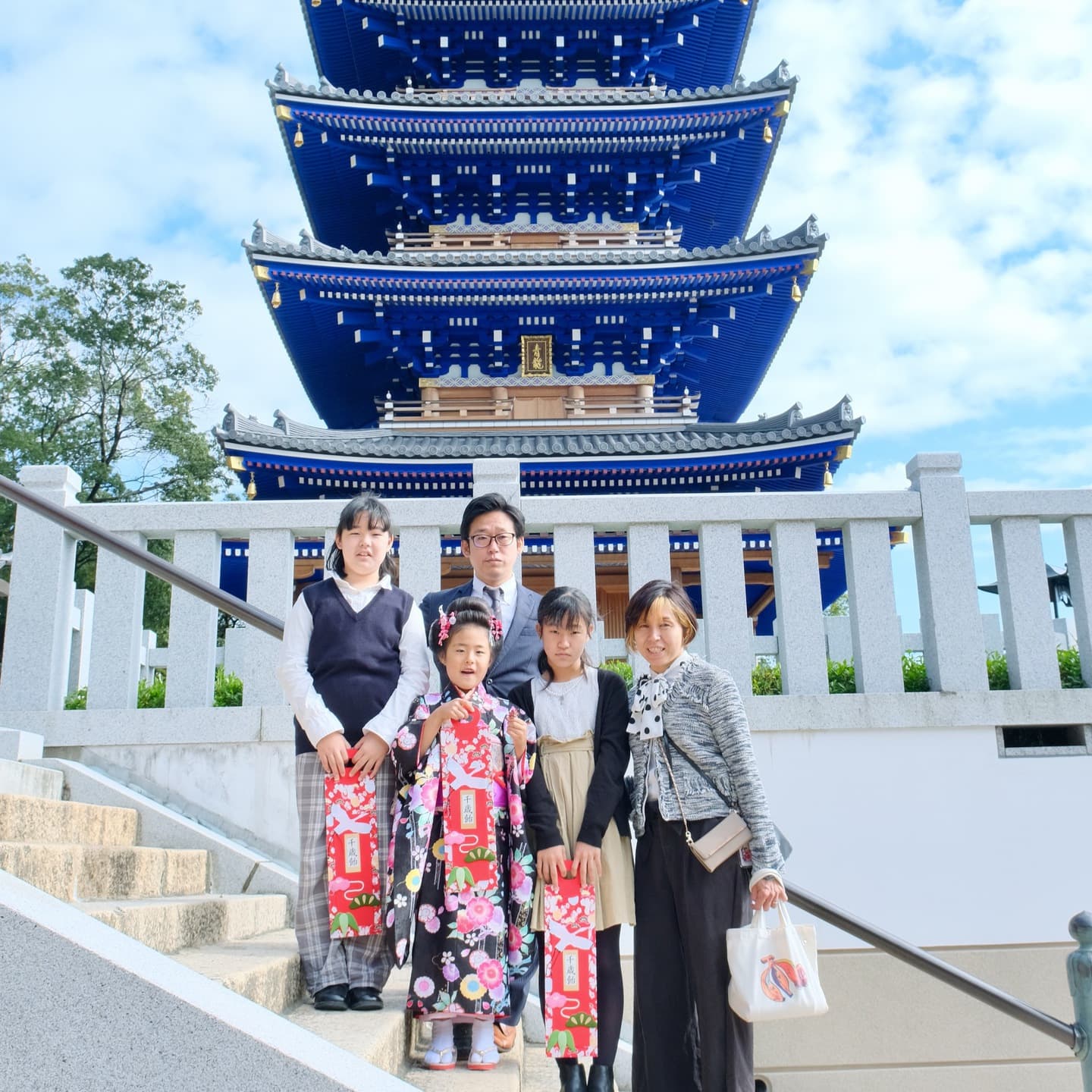 中山寺で七五三参りをした写真