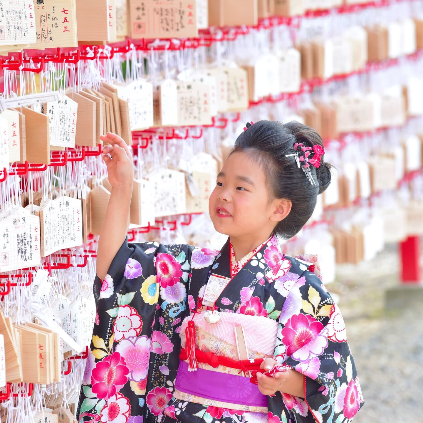 中山寺で七五三参りをした写真